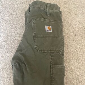 Carhartt green utility work pants- flannel lined
